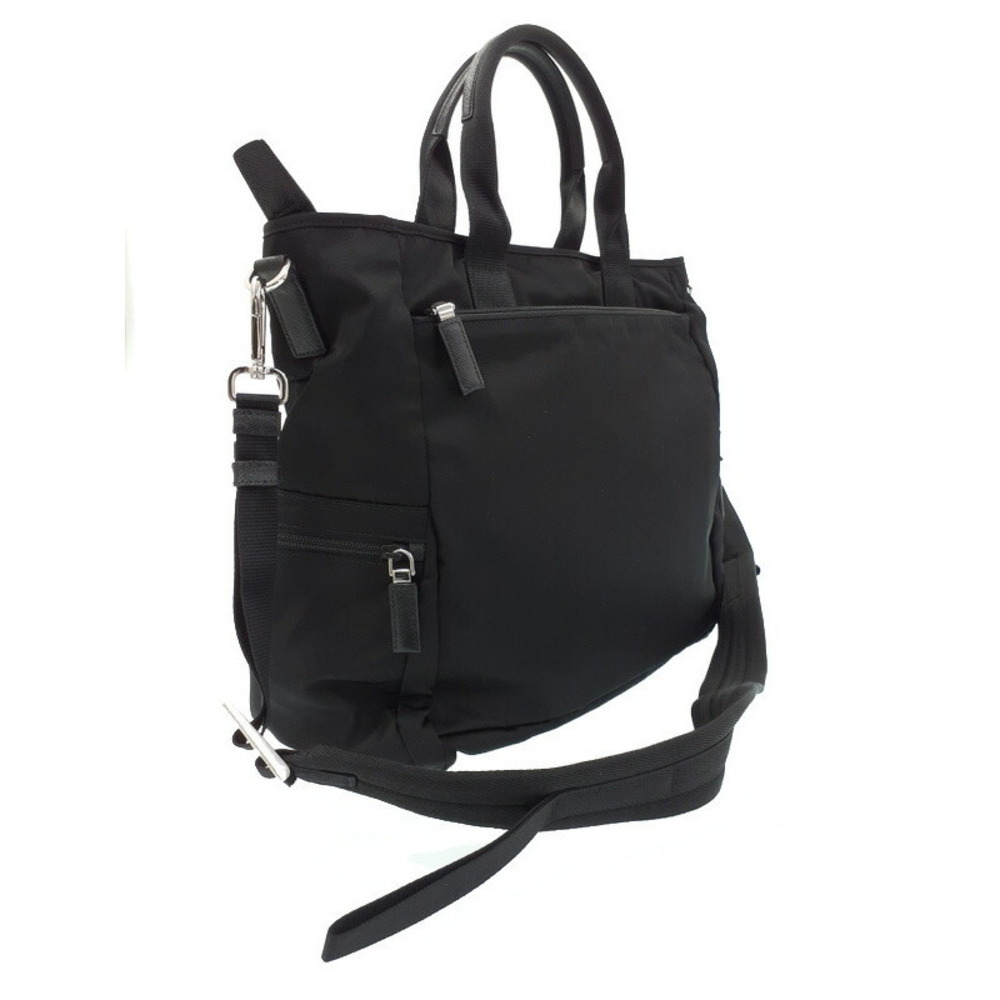 Prada Pocket Bag Black 2Way Double Front Handle Top